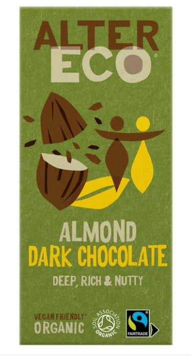 Alter Eco Organic Dark Chocolate with Almond 100g