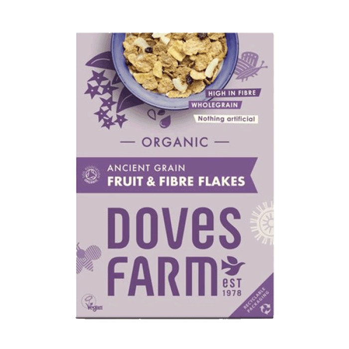 Doves Farm Organic Ancient Grain Fruit & Fibre Flakes 375g