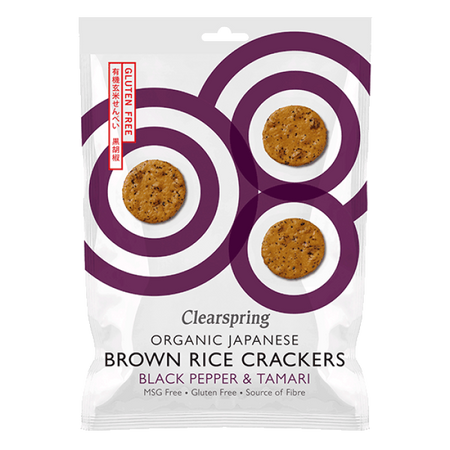 Clearspring Brown Rice Crackers Black Pepper & Tamari 40g