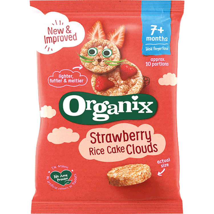 Organix Organic Strawberry Rice Cake Clouds 40g