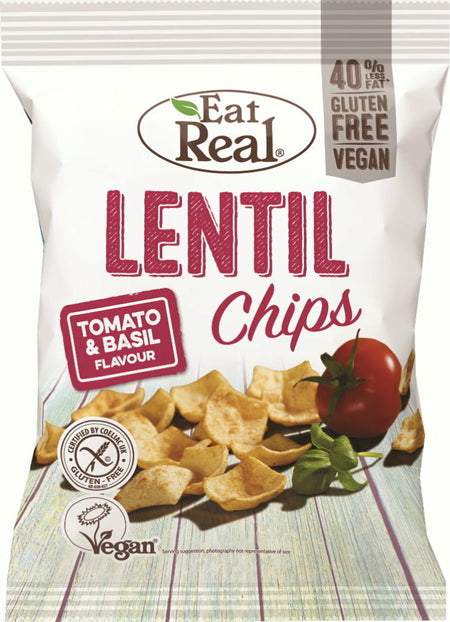 Eat Real Lentil Chips Tomato and BasiL 113g