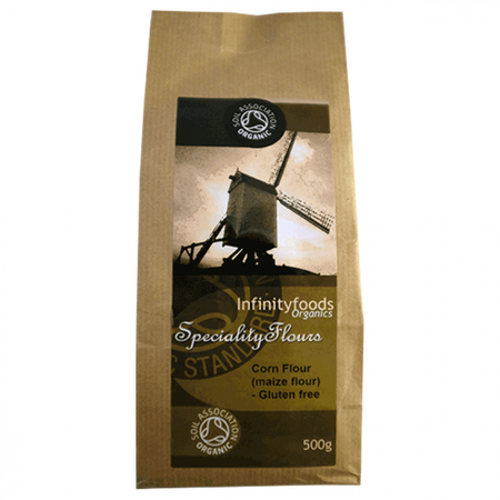 Infinity Foods Organic Corn Flour (yellow maize flour) 500g,Gluten Free