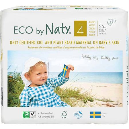 Eco by Naty Size 4 Diapers, 26 pieces