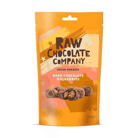 Raw Chocolate Company Organic Raw Dark Chocolate Mulberries 125g