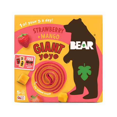 Bear Multipack Strawberry & Mango Giant Yoyo 5x20g