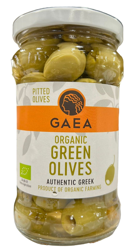 Gaea Organic Pitted Green Olives in Brine 290g