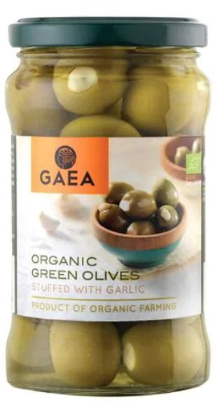 Gaea Organic Garlic Stuffed Green Olives 295g