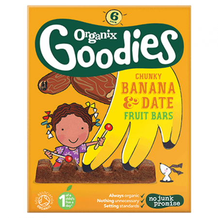 Organix Goodies Chunky Banana & Date Fruit Bars 6x17g