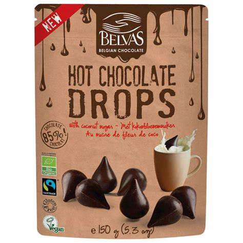 Belvas Organic Dark Hot Chocolate Drops 150g