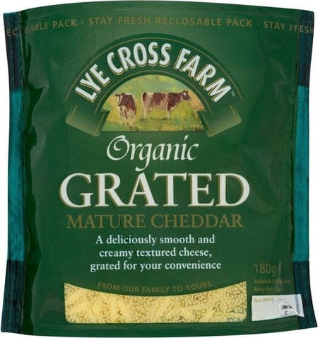 Lye Cross Farm Organic Grated Mature Cheddar 180g