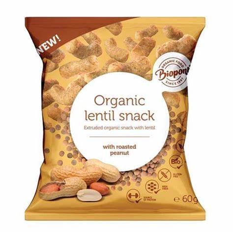 Biopont Organic Lentil Snack with Roasted Peanut 60g