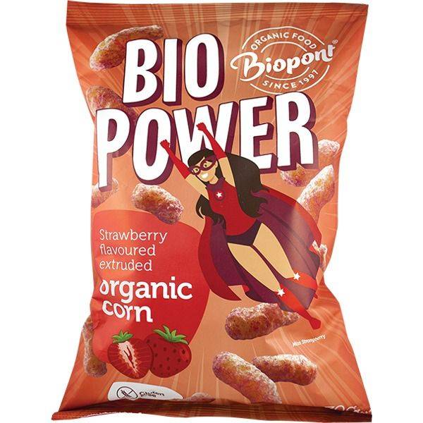 Biopont Bio Power Strawberry Extruded Organic Corn 70g