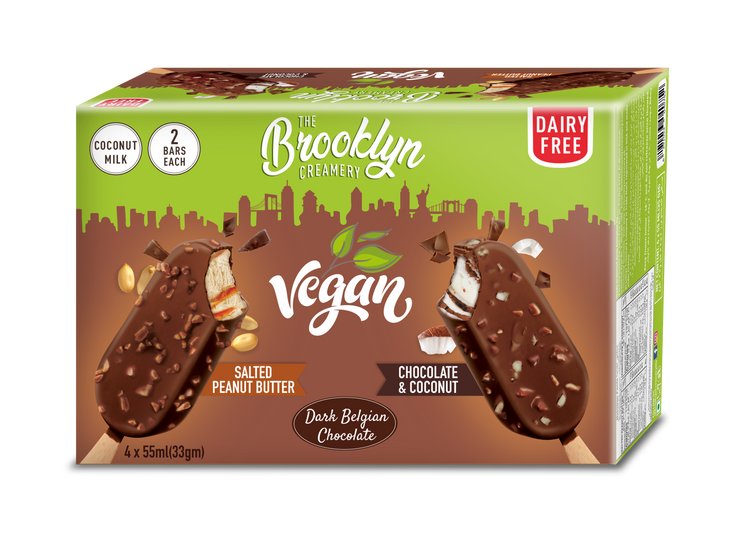 Vegan Salted Peanut Butter & Chocolate Coconut Dairy Free Multipack Ice Cream Stick (55ml X 4pcs)
