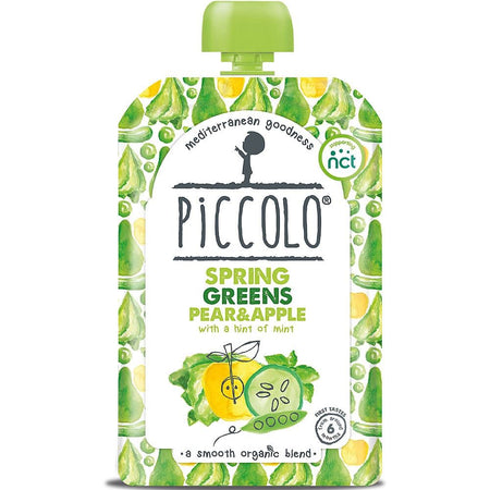 Piccolo Organic Spring Greens, Pear & Apple 100g