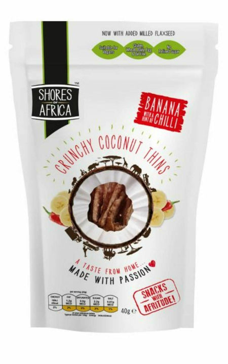Shores Of Africa Coconut Thins Banana & Chili 40g