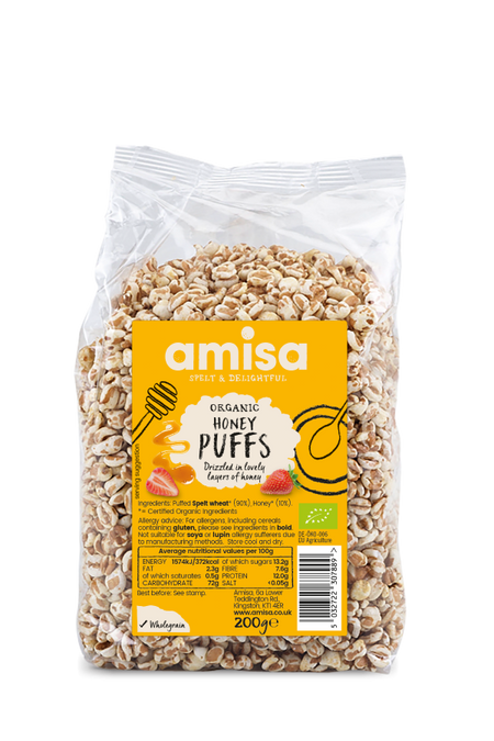 Amisa Organic Honey Spelt Puffs 200g