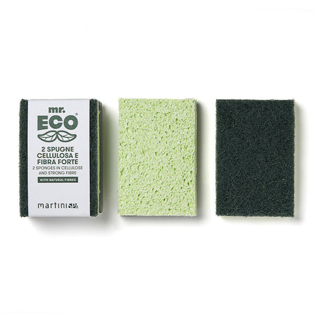 Mr. Eco Martini MDouble Action Sponge Cellulose Strong Fiber 2 Pcs