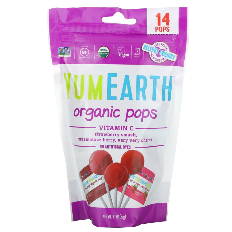 Yum Earth Organic Fruit Pops Vitamin C 14Pcs 87g