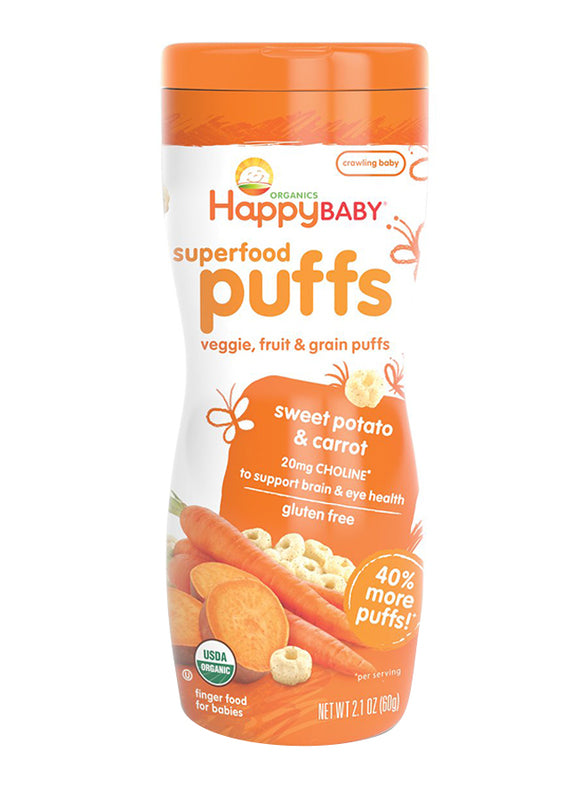 Happy Baby Superfood Puffs Sweet Potato and Carrot 60g