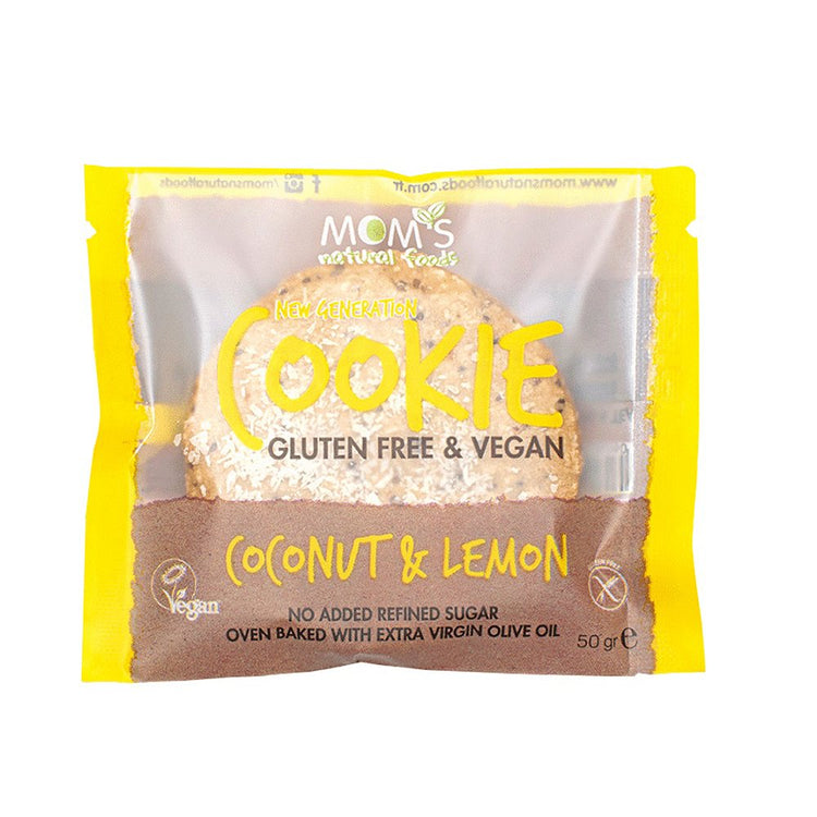 Mom's Natural Foods Gluten Free & Vegan Coconut & Lemon Cookie 50g