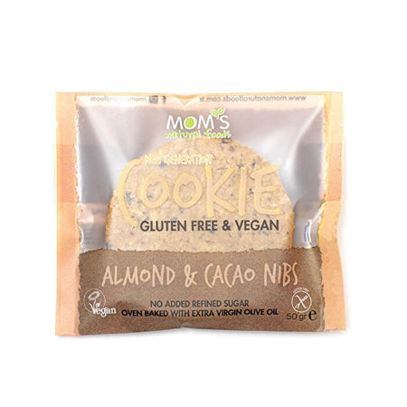 Mom's Natural Foods Gluten Free & Vegan Almond & Cacao Nibs Cookie 50g