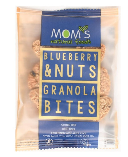Mom's Natural Foods Gluten Free & Vegan Blueberry & Nuts Granola Bites 40g