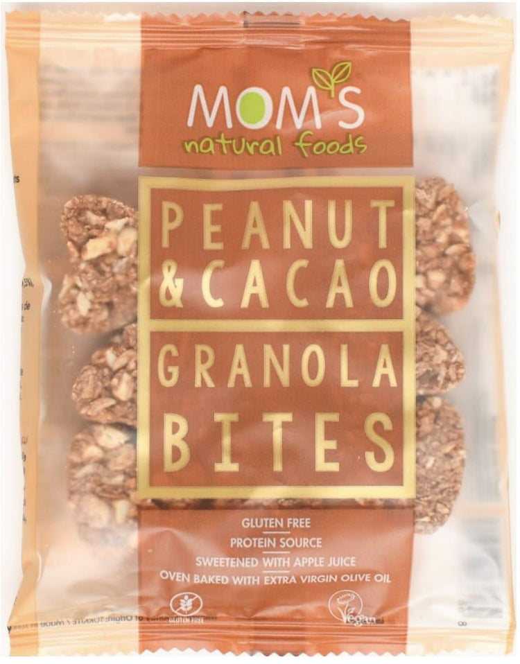 Mom's Natural Foods Gluten Free & Vegan Peanut & Cacao Granola Bites 40g
