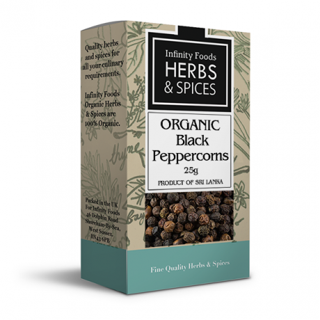 Infinity Foods Organic Black Peppercorns 25g