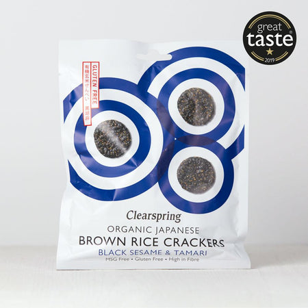 Organic Brown Rice Crackers Black Sesame