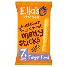 Ella's Kitchen Sweetcorn & Carrot Melty Sticks 17g pouch, finger food from 7 months