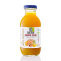 A bottle of Georgia's Natural Organic Essential Yellow juice, 300ml, with a label showing the brand, product name, and organic certification.