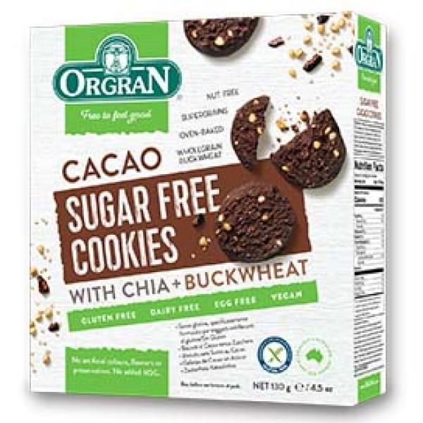 Orgran Cacao Sugar Free Cookies with Chia & Buckwheat 200g