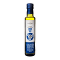A bottle of Sun & Seed Organic Chia Seed Oil-Cold Pressed with a blue cap and a label indicating it is USDA Organic certified.