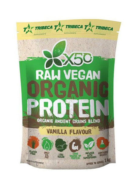X50 Raw Vegan Organic Protein Vanilla Flavor 1kg