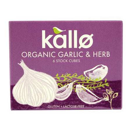Kallo Organic Garlic & Herb 6 Stock Cubes 66g