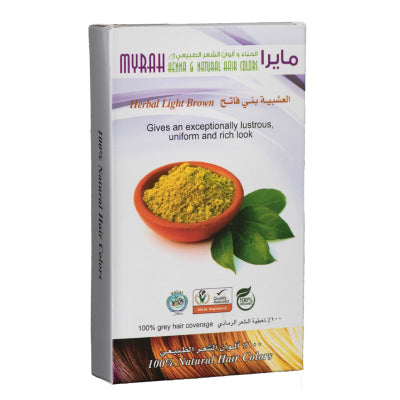 Myrah Henna & Natural Hair Colors Organic Herbal Light Brown 100g