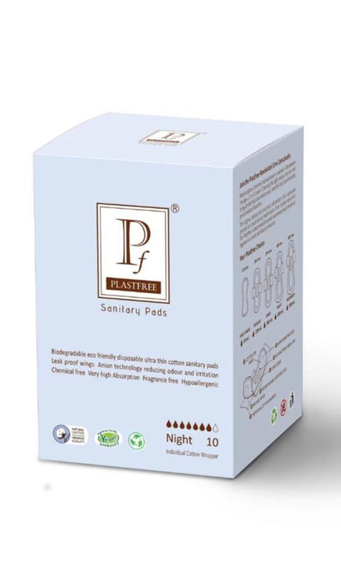 Plastfree  Sanitary Pads Night 10's