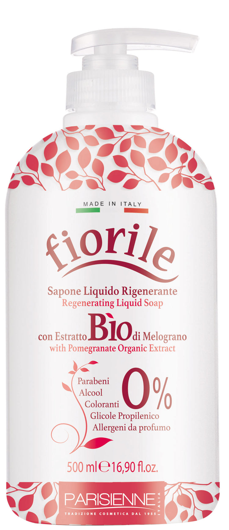 Fiorile Regenerating Liquid Soap with Pomegranate Organic Extract 500ml