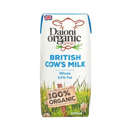 Daioni Organic British Cow's Milk Whole 3.5% Fat 200ml
